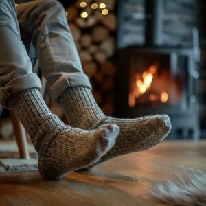 Cozy Gray Wool Socks